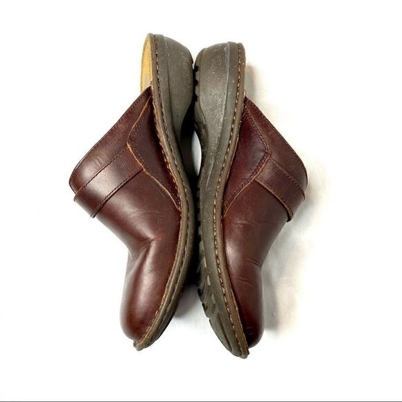 UGG Livia brown leather shearling lined clogs 7 - Picture 10 of 16